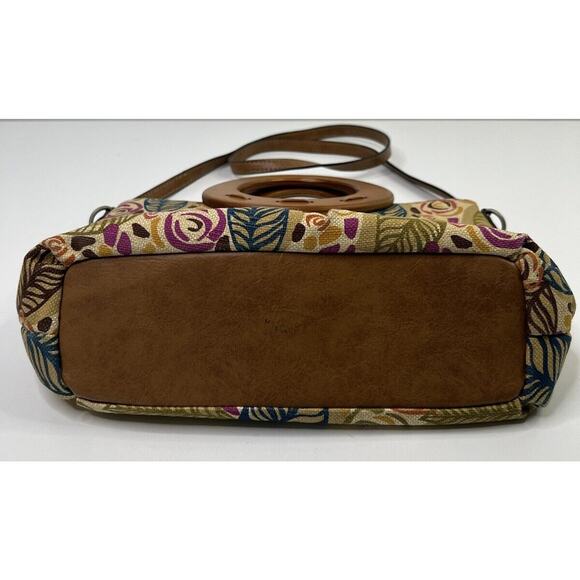 Relic Brand Collection Floral Handbag Canvas Wood Summer Crossbody Festive - Picture 3 of 10